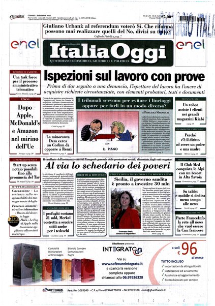 Italia oggi : quotidiano di economia finanza e politica